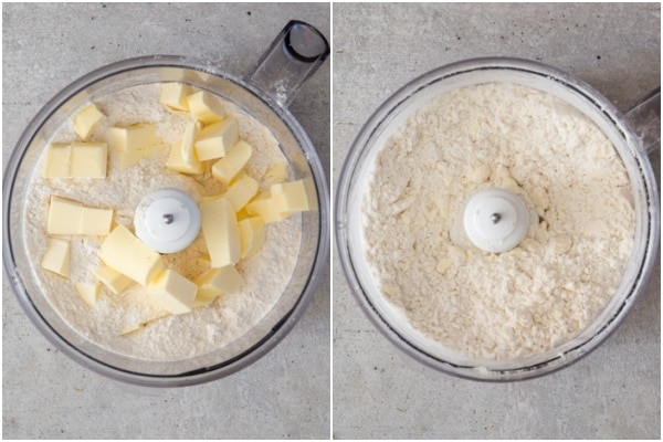 Butter in a food processor and pulsed.